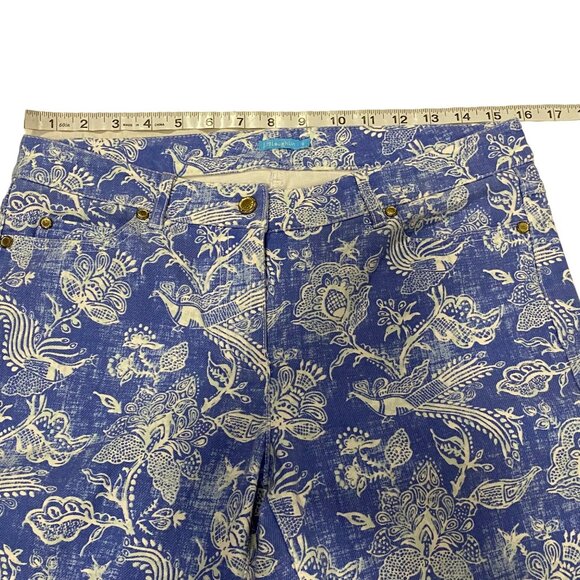 J. McLaughlin Lexi Blue White Mini Buenavista Jean Size 8 - Picture 10 of 10